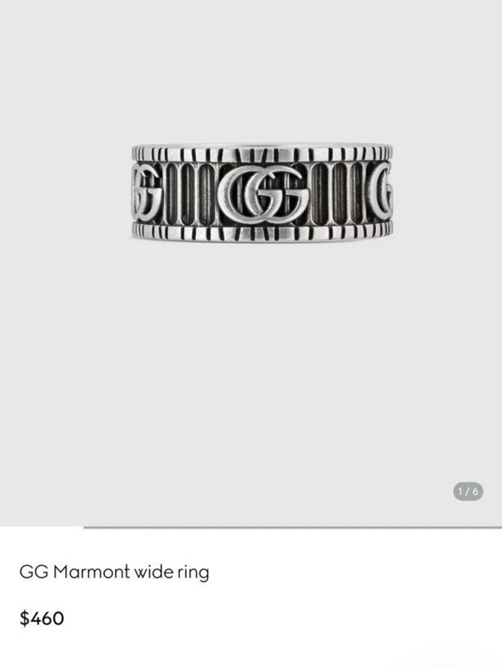 Gucci GG Marmont wide ring Silver